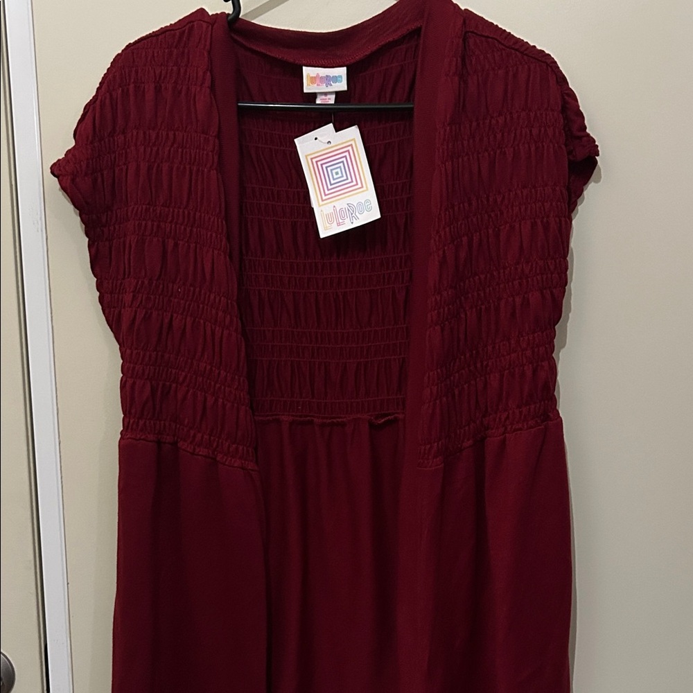 LuluRue Burgundy Short Sleeve Cardigan